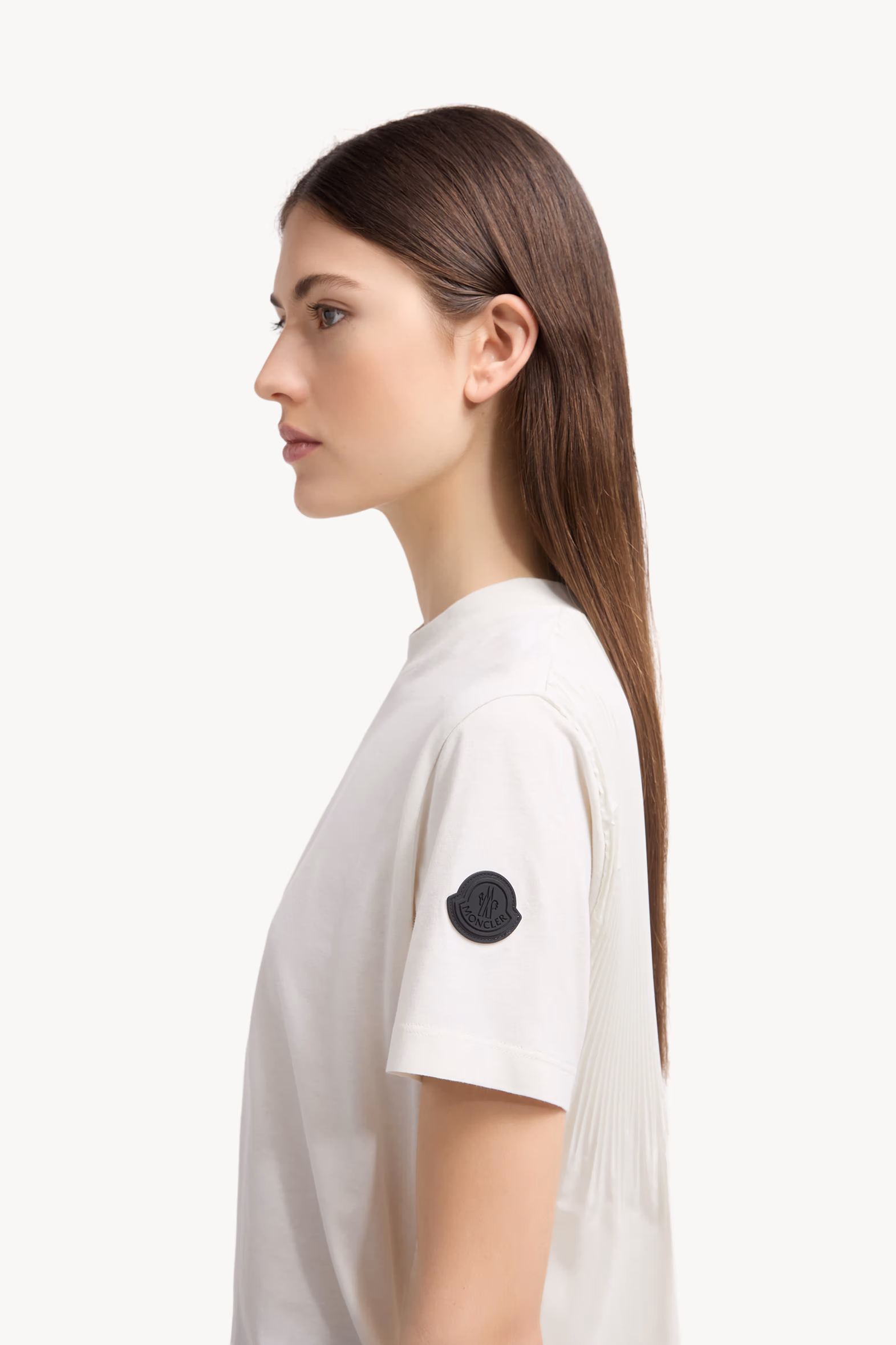 Pleated Back Cotton T-Shirt Women White Moncler 4